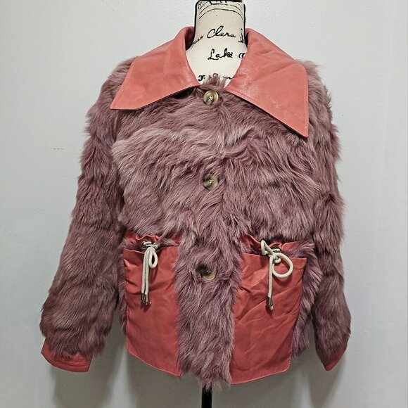 Jackets & Blazers - New Real Toscana Sheepskin Lamb Fur Coat Jacket Dusty Pink Rose Lilac No MinkFox
